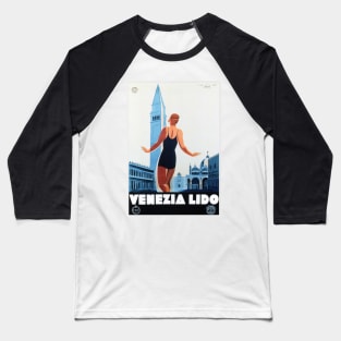 VENEZIA LIDO Italy Holiday Travel Advertisement Vintage Italian Poster. Baseball T-Shirt